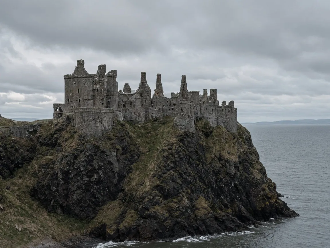 Ravenscraig Castle on the rocks beside the Firth of Forth, Kirkcaldy, Fife